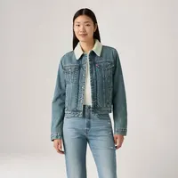Jaqueta Jeans Levi's® Trucker Sherpa Original Lavagem Média TAMANHO:M — foto 3