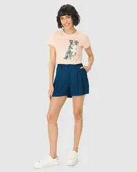 Shorts Alfaiataria Pregas (Azul Marinho) — foto 1