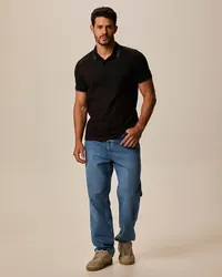 Camisa Polo Slim Piquet Premium (Preto) — foto 3