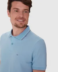 Camisa Polo Slim Piquet Premium (Azul Claro) — foto 3