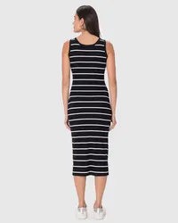 Vestido Midi Justo(a) (Listrado Preto) — foto 5