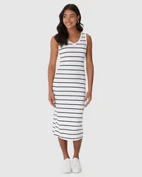 Vestido Midi Justo(a) (Listrado Off White) — foto 4