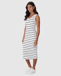 Vestido Midi Justo(a) (Listrado Off White) — foto 2