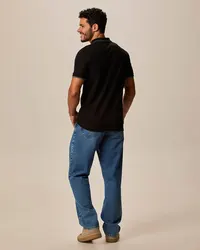 Camisa Polo Slim Piquet Premium (Preto) — foto 4