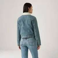 Jaqueta Jeans Levi's® Trucker Sherpa Original Lavagem Média TAMANHO:M — foto 8