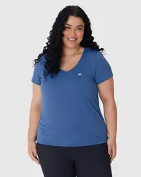 Blusa Feminina Plus Size Esportiva Mullet Em Malha Microfuros Dry Malwee Active (AZUL) — foto 1