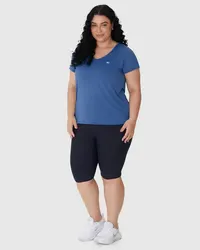 Blusa Feminina Plus Size Esportiva Mullet Em Malha Microfuros Dry Malwee Active (AZUL) — foto 2