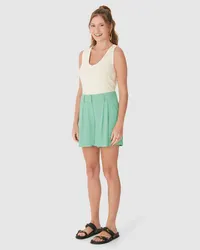 Shorts Alfaiataria Pregas (Verde Menta) — foto 2
