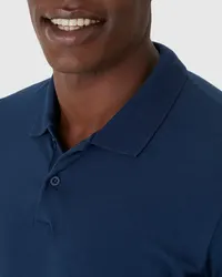 Camisa Polo Básica Masculina Gola Esporte Piquet Stretch (AZUL MARINHO) — foto 3