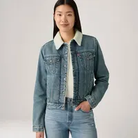 Jaqueta Jeans Levi's® Trucker Sherpa Original Lavagem Média TAMANHO:M — foto 5