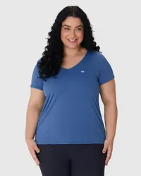 Blusa Feminina Plus Size Esportiva Mullet Em Malha Microfuros Dry Malwee Active (AZUL) — foto 4