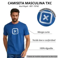 Camiseta Regular Fio 30 Estampada 19742 - 0008-AZUL — foto 2