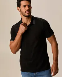 Camisa Polo Slim Piquet Premium (Preto) — foto 1