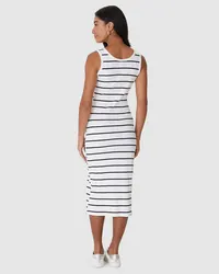Vestido Midi Justo(a) (Listrado Off White) — foto 5