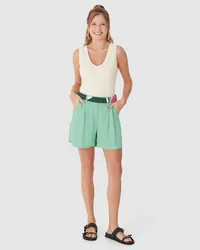 Shorts Alfaiataria Pregas (Verde Menta) — foto 1