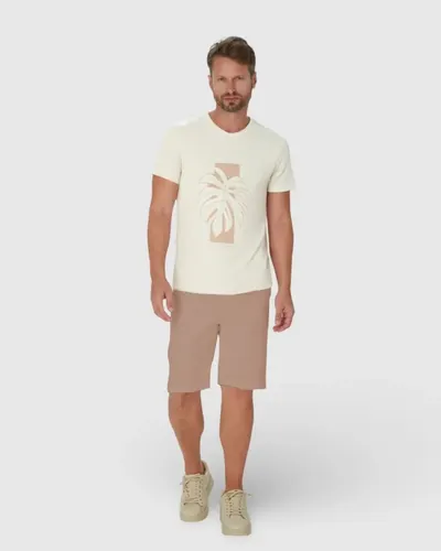 Bermuda Tradicional Masculina Em Sarja Com Elastano (MARROM) 40