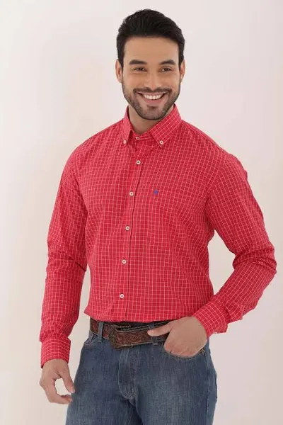 Camisa Custom Ml Xadrez 2718L - 0003-VERMELHO - P