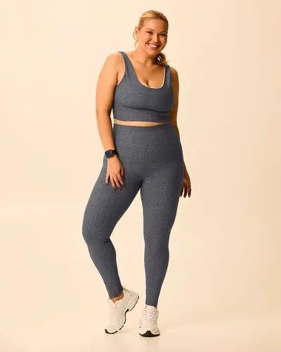 Calça Legging Feminina Plus Size Esportiva Em Malha Com Proteção UV50+ Malwee Active (CINZA) G2