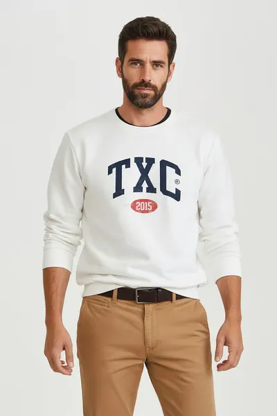 Moletom Blusão Bordado 3479 - 0047-OFF White - G