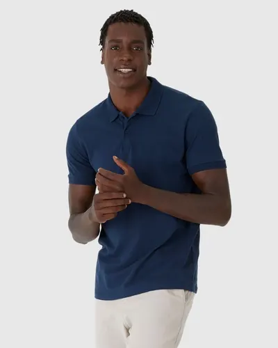 Camisa Polo Básica Masculina Gola Esporte Piquet Stretch (AZUL MARINHO) GG