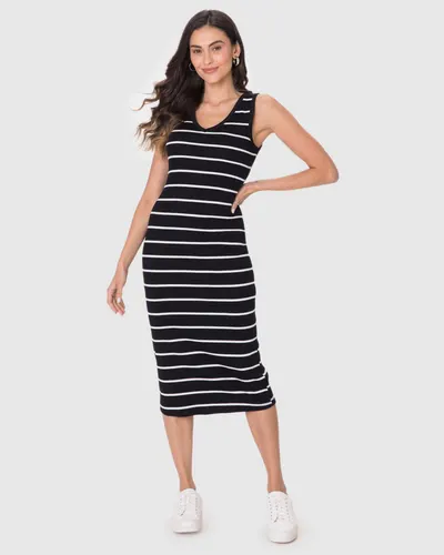 Vestido Midi Justo(a) Cor D018M Tam P