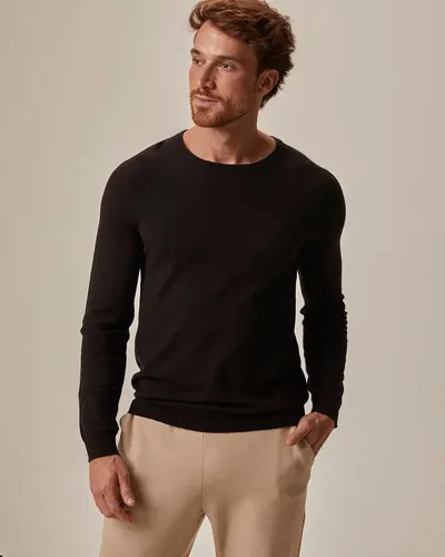 Suéter Básico Masculino Costura Recorte Ombro Em Tricô (preto) M