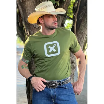 Camiseta Regular Fio 30 Estampada 19742 - 0041-VERDE Militar - G