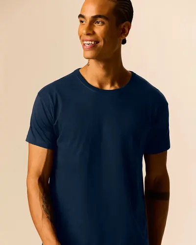 Camiseta Original Masculina Decote Redondo Em Algodão (AZUL MARINHO) XGG