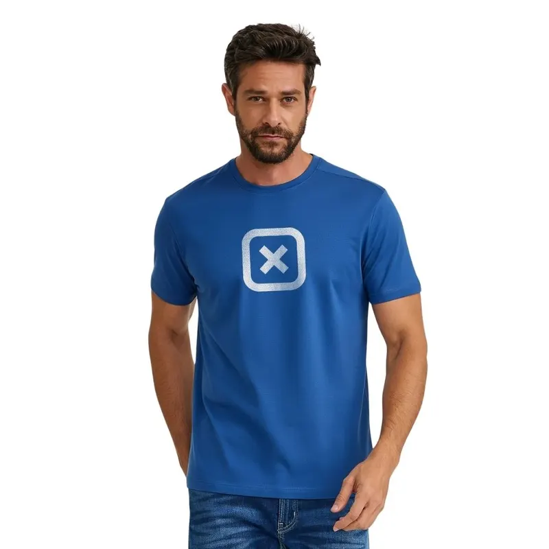 Camiseta Regular Fio 30 Estampada 19742 - 0008-AZUL