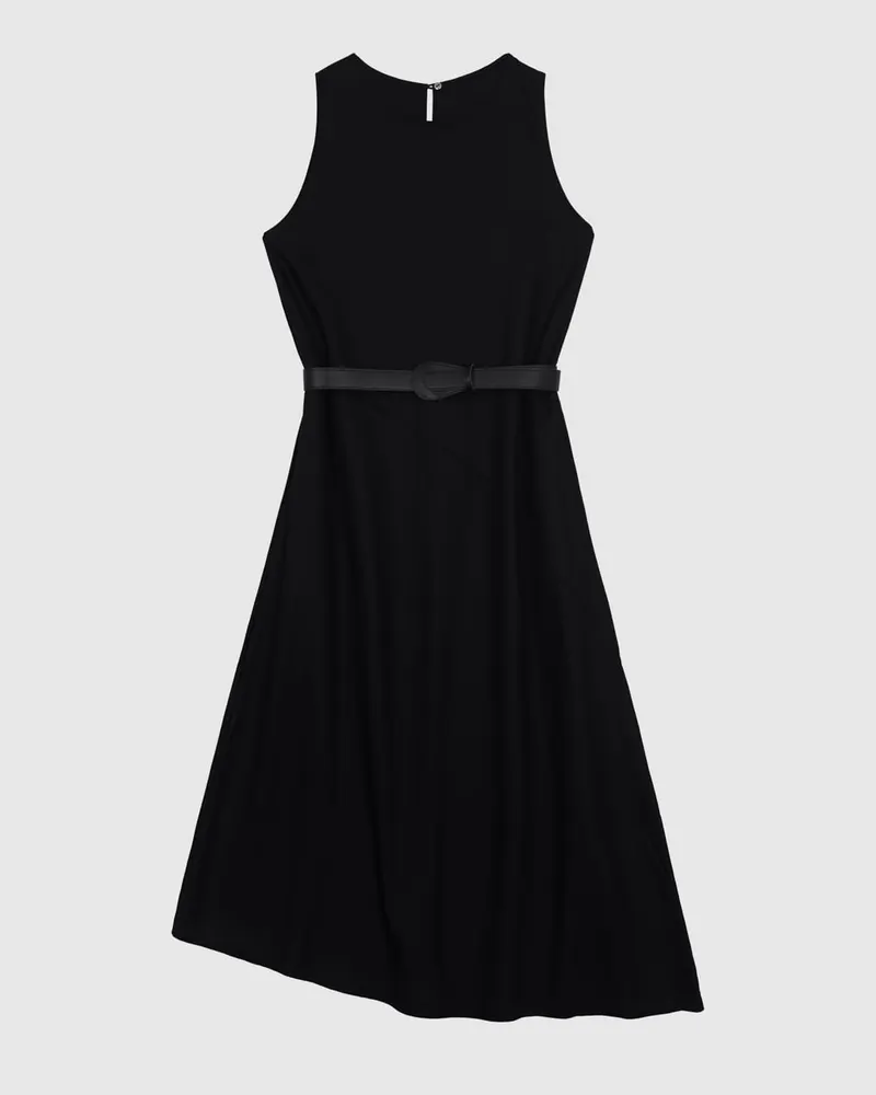 Vestido Midi Assimetrico(a) (Preto) Tam G