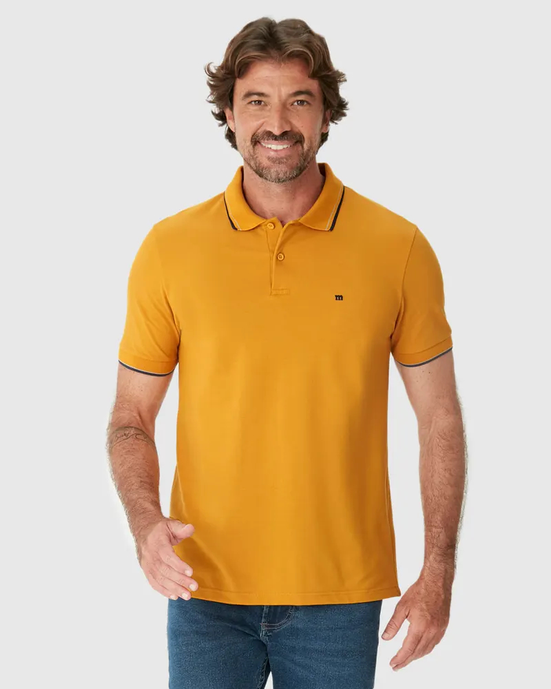 Camisa Polo Slim Piquet Premium (Mostarda)
