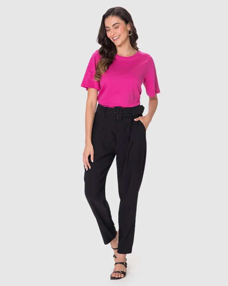 Calça Alfaiataria Bolso (Preto) Tam P