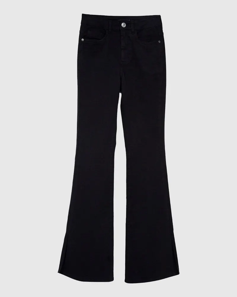 Calça Flare Fenda (Preto)