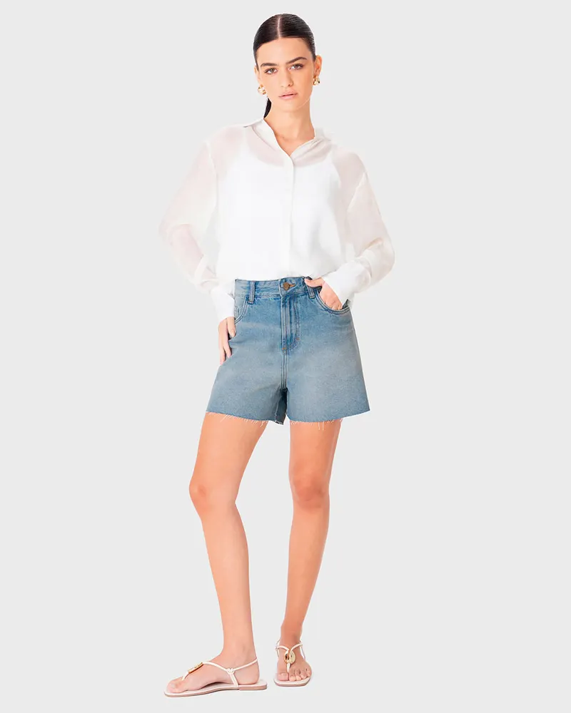 Shorts Hot Pant (Jeans Claro) Tam 38
