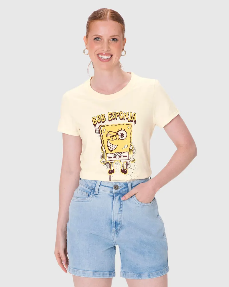 Camiseta Baby Look (Off White)