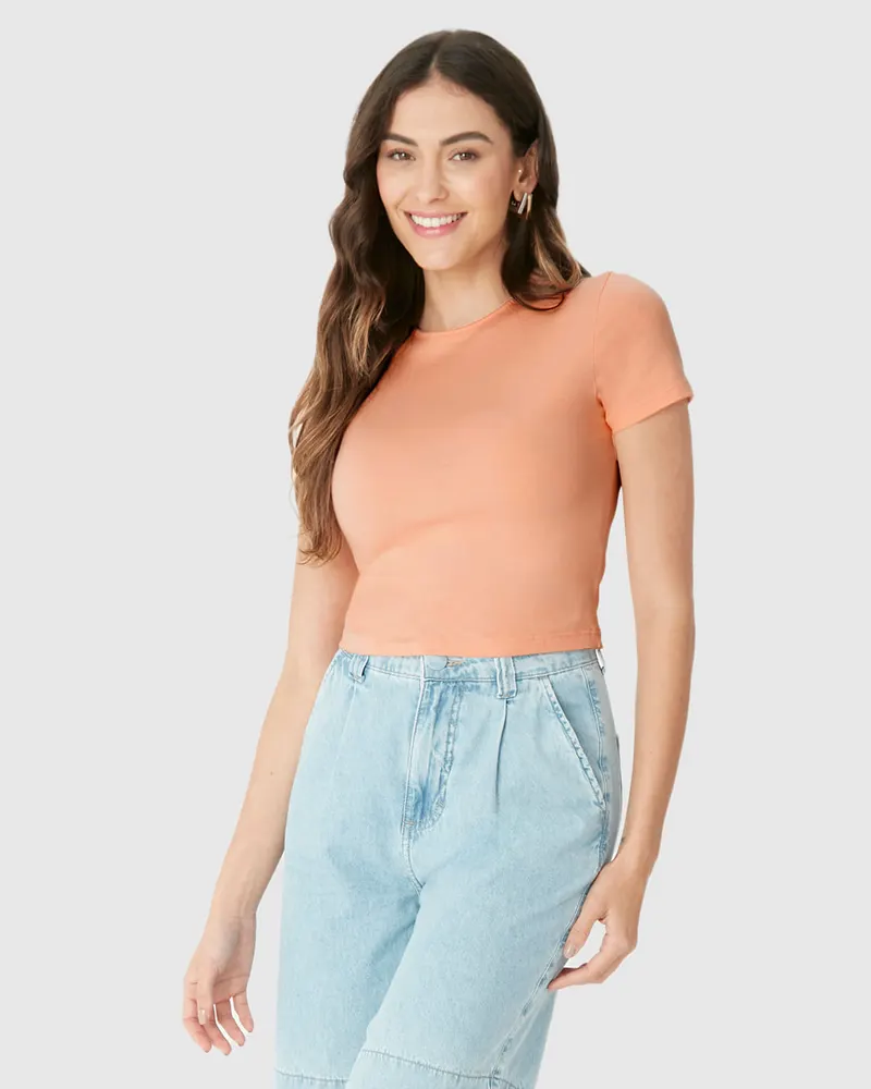 Blusa Cropped (Pêssego)