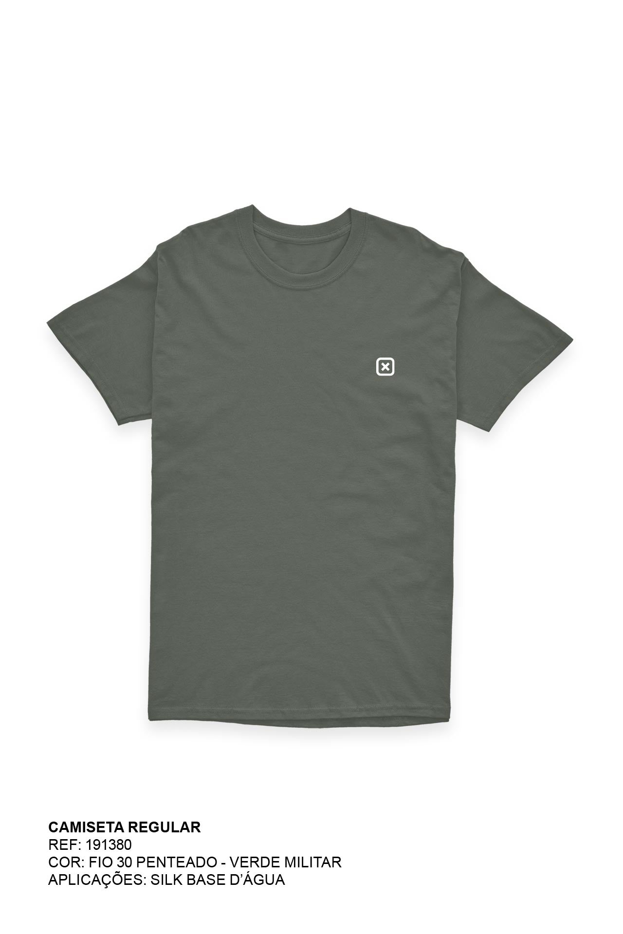 CAMISETA REGULAR FIO 30 ESTAMPADA 191380 - 0041-VERDE MILITAR - P