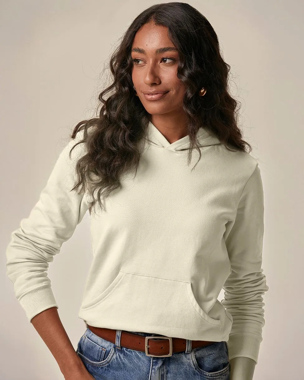 Blusão Básico Feminino Com Capuz Moletom Stretch Flanelado (OFF) P