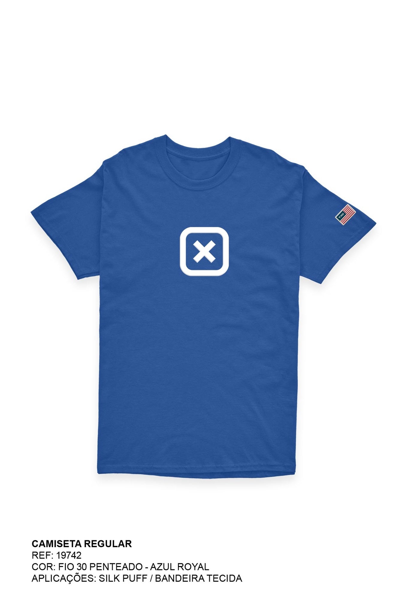CAMISETA REGULAR FIO 30 ESTAMPADA 19742 - 0008-AZUL - M