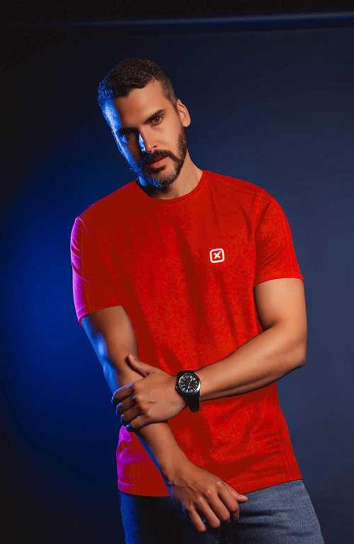 CAMISETA REGULAR FIO 30 ESTAMPADA 191380 - 0003-VERMELHO - M