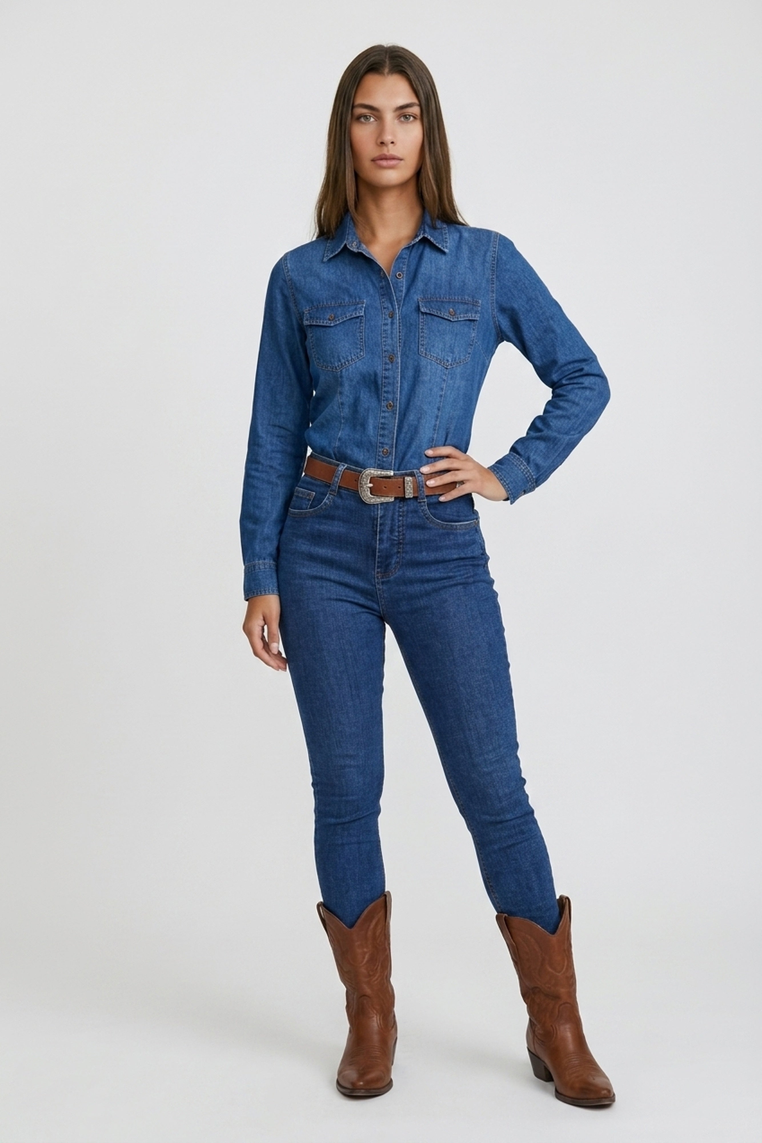 CALCA JEANS SKINNY STRETCH PLAQUINHA 30109 - 0027-JEANS - 36