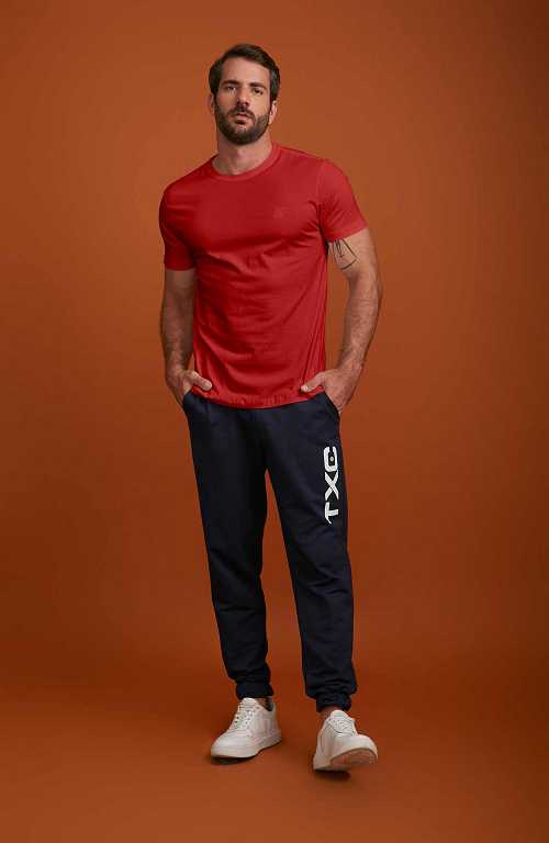CAMISETA REGULAR FIO 30 BORDADA 19489E - 0003-VERMELHO - G