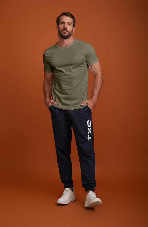 CAMISETA REGULAR FIO 30 BORDADA 19489E - 0041-VERDE MILITAR - G