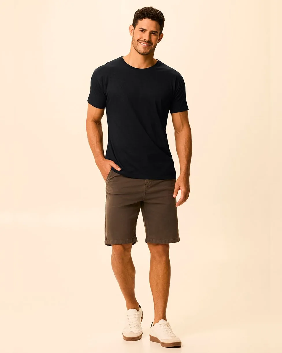 Camiseta Original Masculina Decote Redondo Em Algodão (PRETA) M