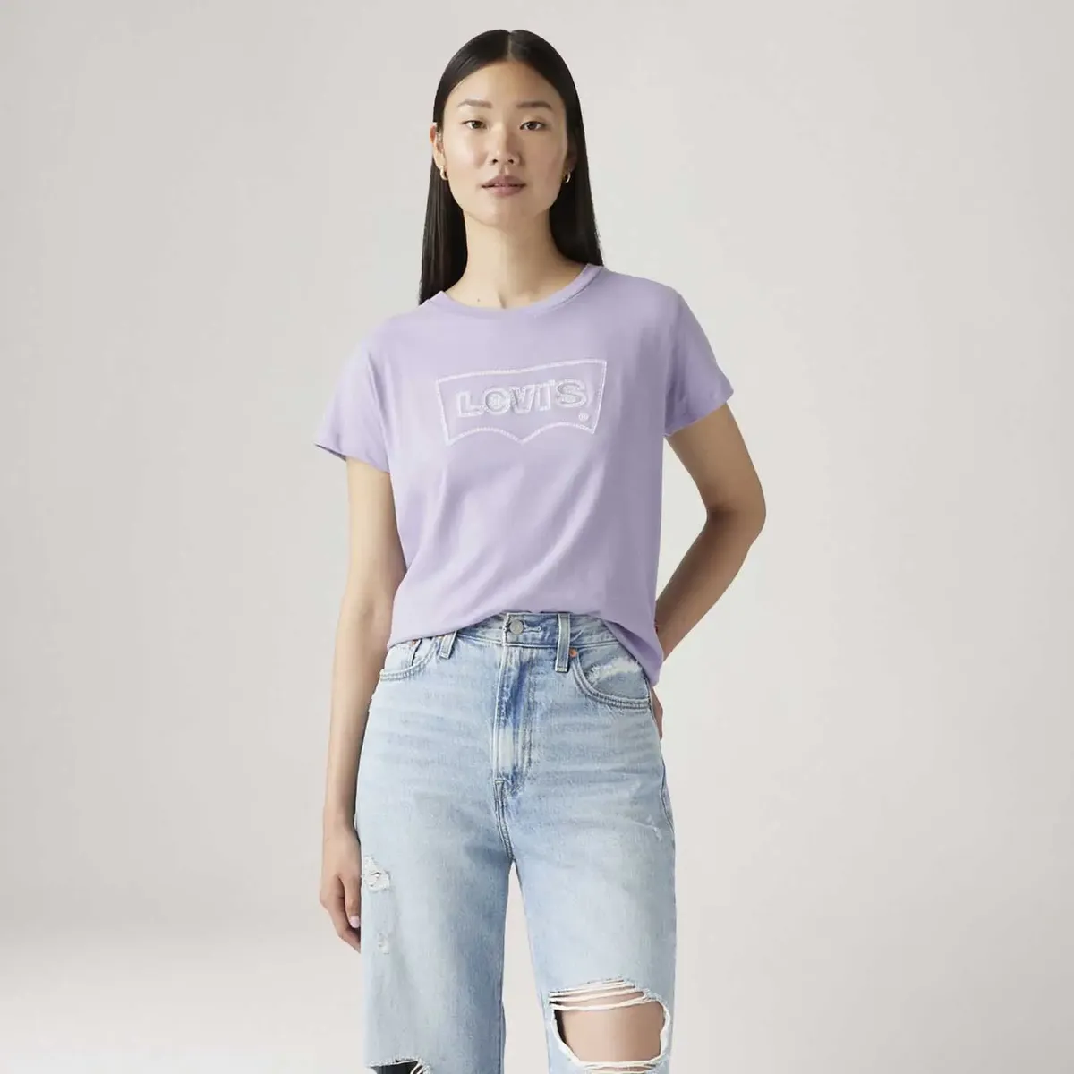 Camiseta Levi's® Graphic Boxy Roxo Manga Curta