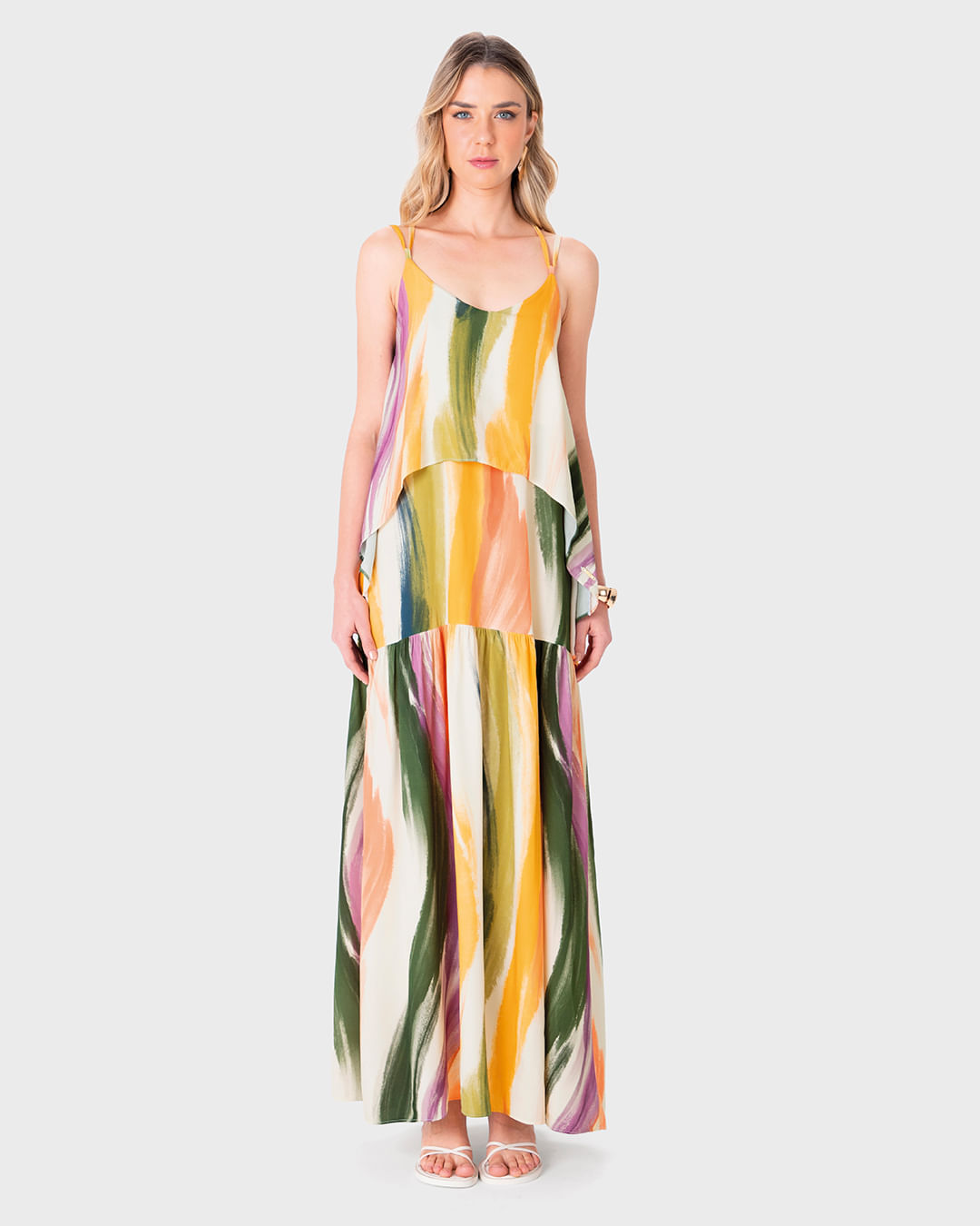 VESTIDO LONGO(A) AMPLO(A) Cor DT49A Tam P