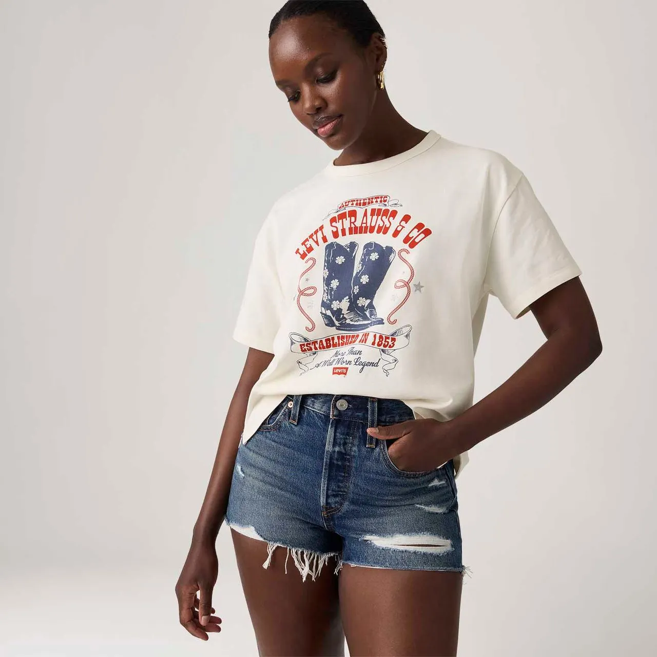Camiseta Levi's® Vintage Off White Manga