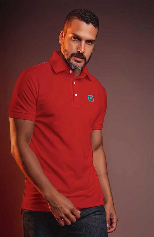 POLO CUSTOM MC BORDADO 6368 - 0003-VERMELHO - G