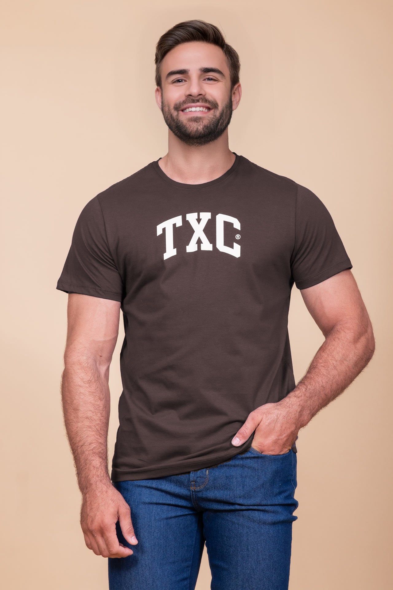 CAMISETA REGULAR FIO 30 ESTAMPADA 19737 - 0036-MARROM - G