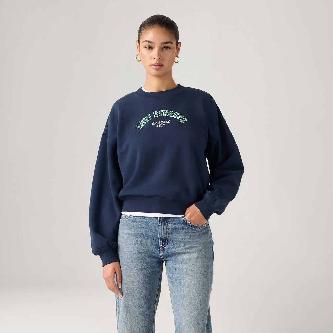 Moletom Levi's® Graphic Boxy Crewneck Azul